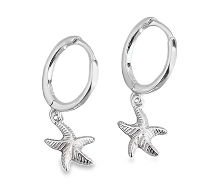 Tia - Gold Starfish Hoop Earrings