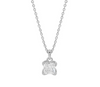 Gigi - Silver Necklace with Clear Square Gemstone Pendant