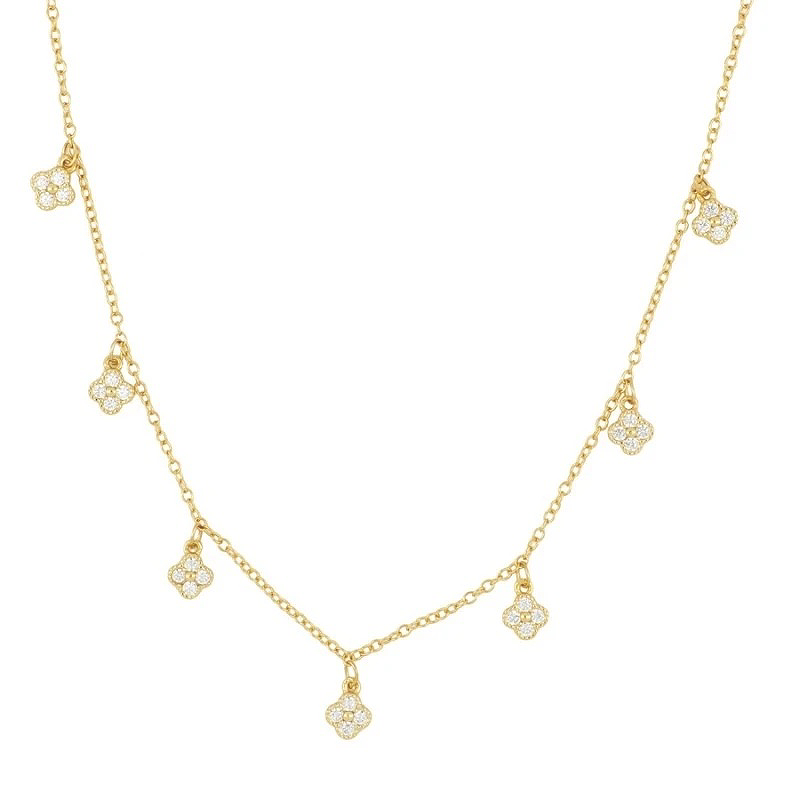 Penelope - Gold Necklace Filled with White Stone Detailing