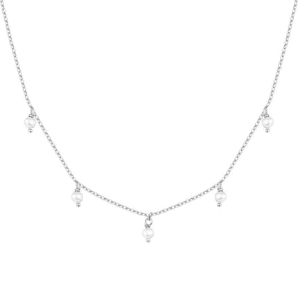 Riley - Silver Dainty Pearl Necklace