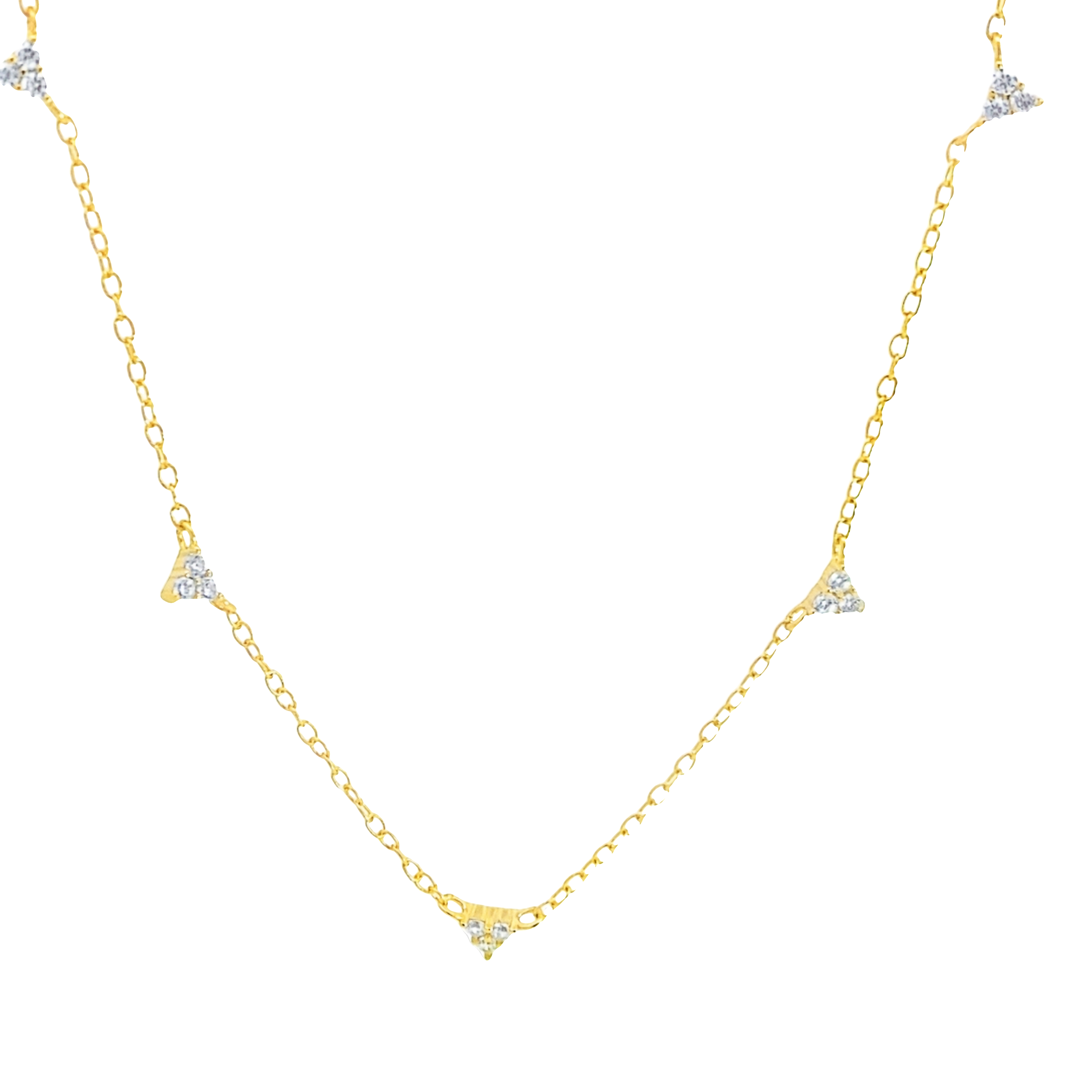 Reagan - Stylish Gold Necklace Crafted with Five Zirconia Stones
