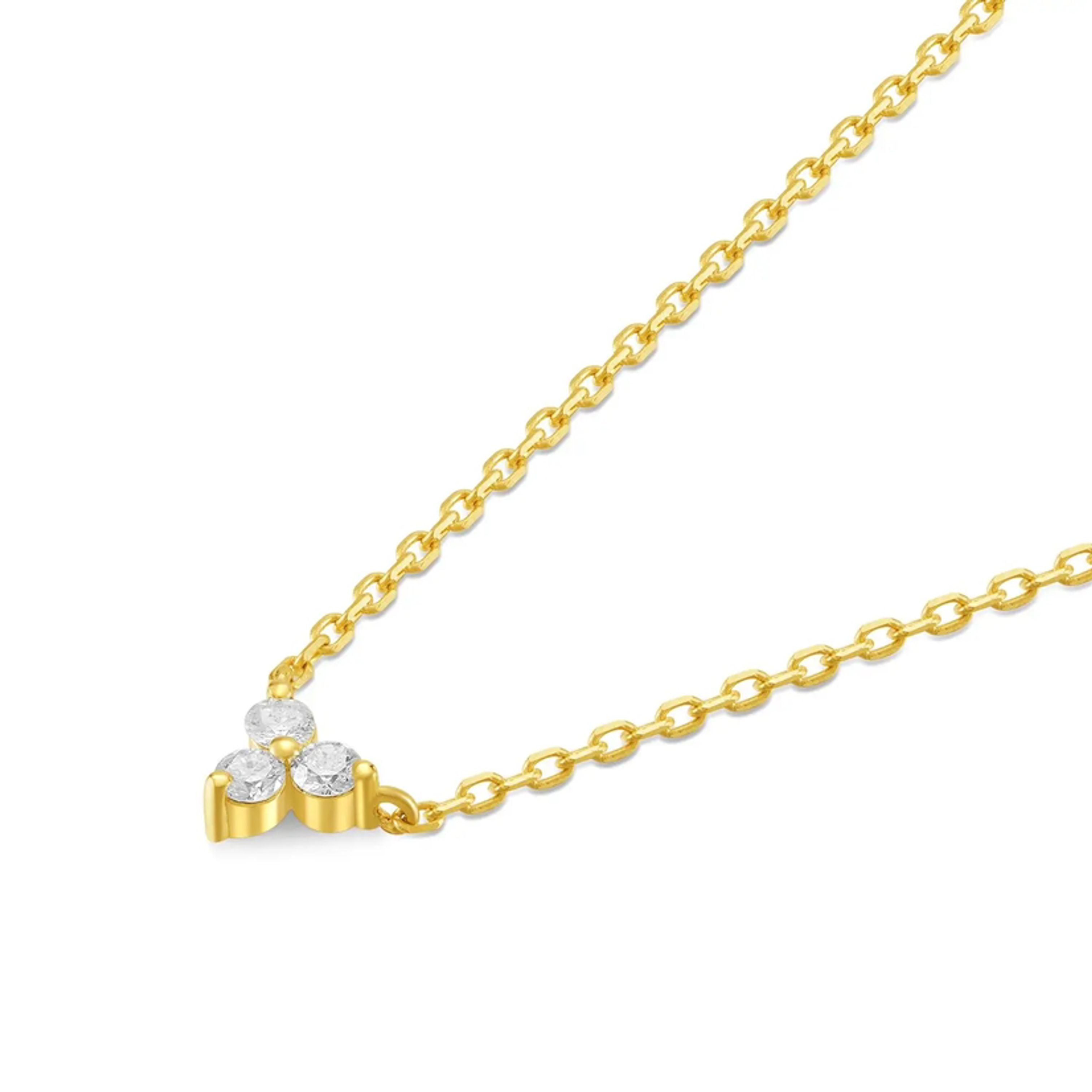 Gabrielle - Luscious Gold Necklace Adorned with Heart Shaped Zirconia Stone