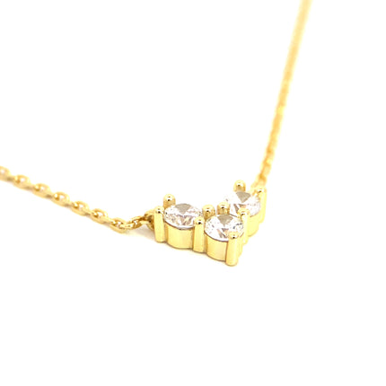 Teall Stylish Gold Necklace Adorned with Heart Shaped Zirconia Stone