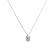 Diana - Silver Necklace with Rectangular White Gemstone