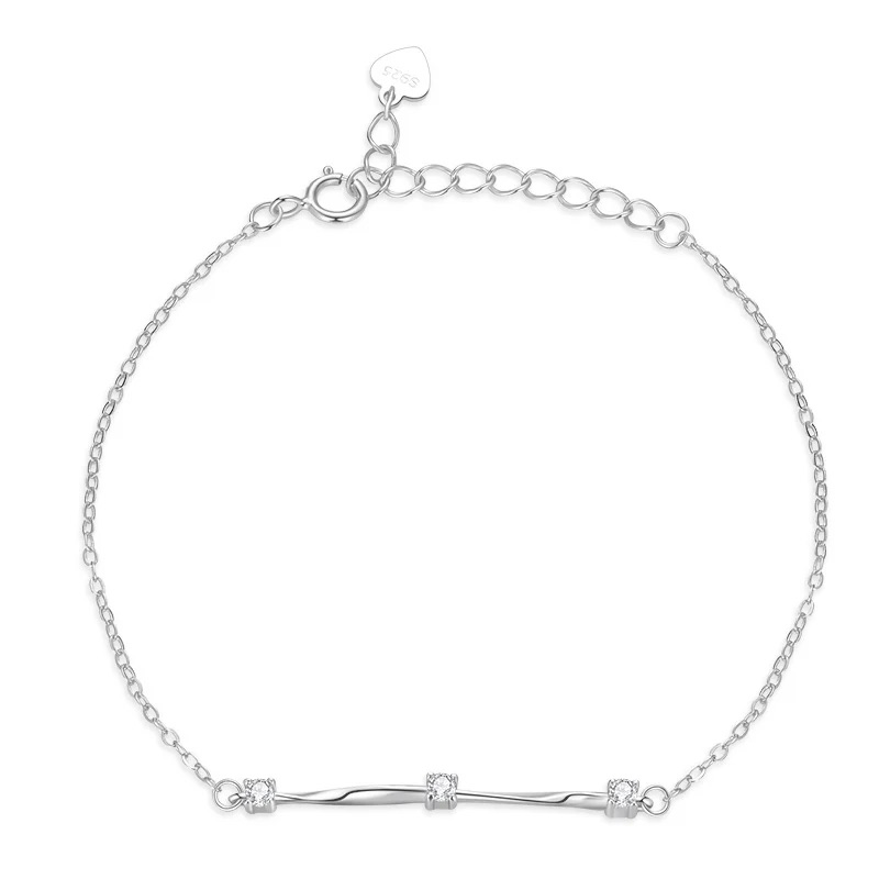 Gemma - Stunning Silver Bracelet Adorned with White Zirconia Stones