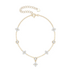 MALLY- Classic Gold Bracelet Crafted with White Gemstone detailing