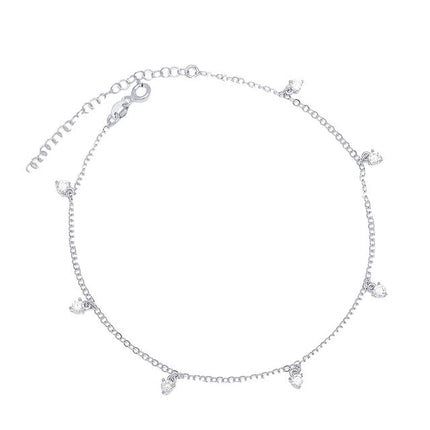 Teall Silver Bracelet with Clear Gemstone Detailing