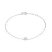 Arianna  Silver Bracelet with singular White Zirconia Stone