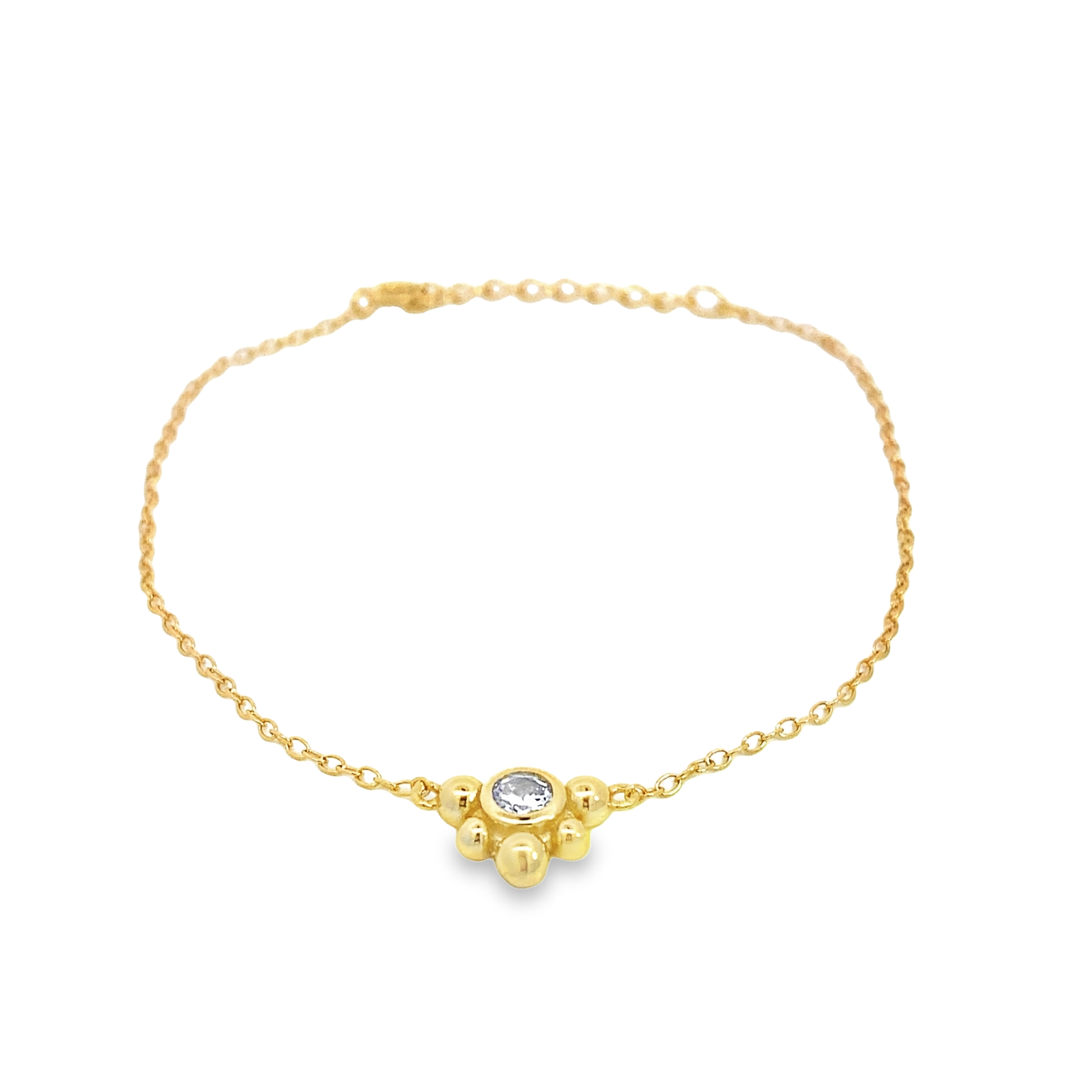 CALLI - Gold Bracelet with clear stone centrepiece