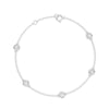 Teall Five White Round Clear Stone Bracelet