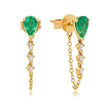 Joanna - Stunning Drops Earrings Adorned with a green stud and Zirconia Stones