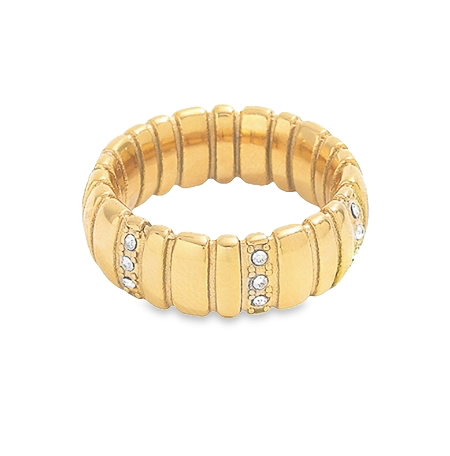 Athena - Gold Ring with Clear Zirconia Detaling