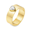 Teall Gold Heart-Shaped with Clear Stone Detailing