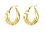 ELIN - Gold twisted hoop earrings