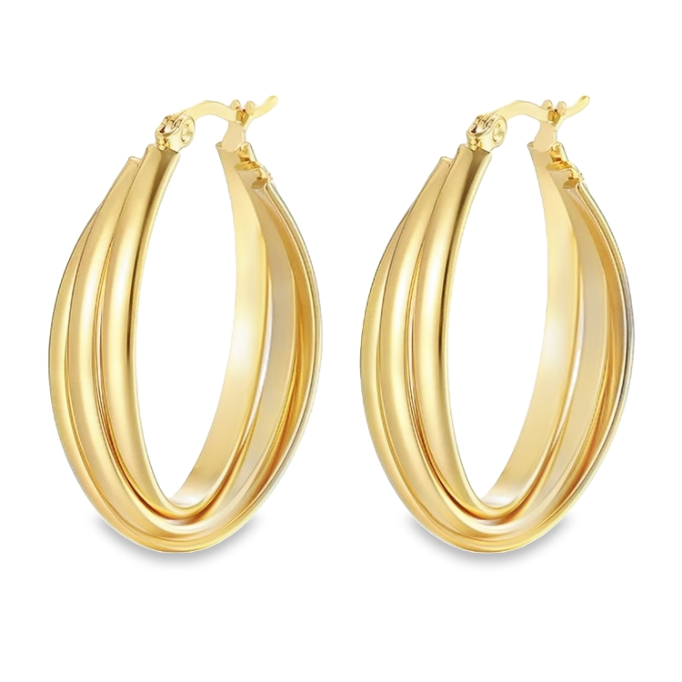 ELIN - Gold twisted hoop earrings
