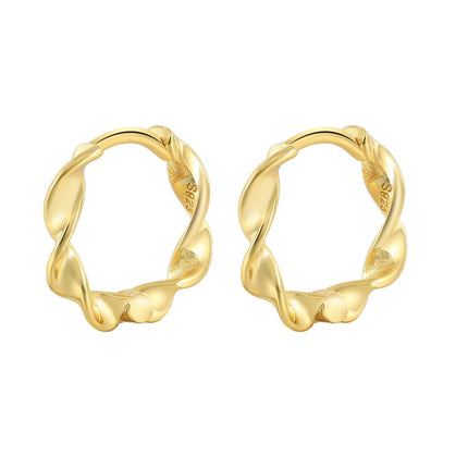 Sidney - Gold Waved Twist Earrings