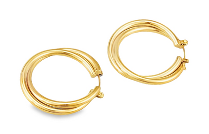 Teall Classic Gold Hoop Earrings l Hypoallergenic