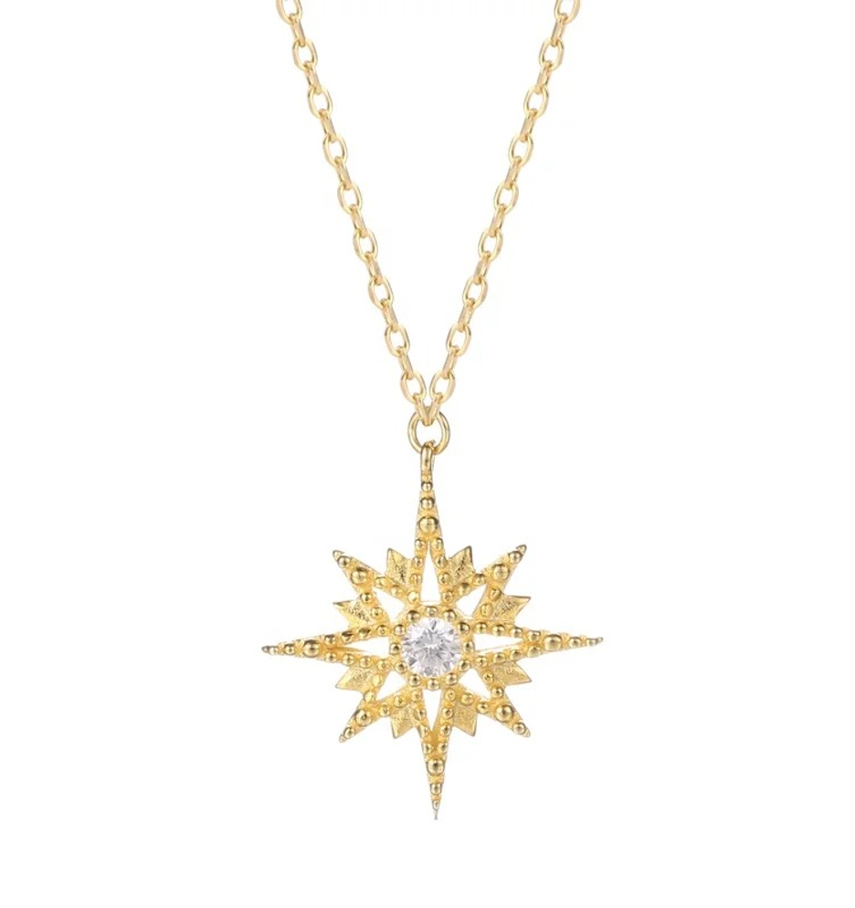 Maribel - Starburst 18k gold vermeil pendant necklace -