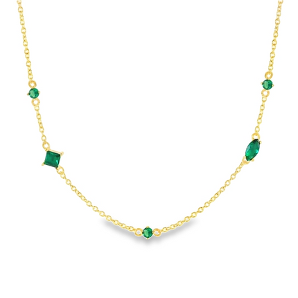 ELLE Green Stone Necklace | Gold