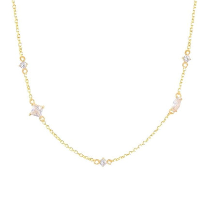 ELLE Clear Stone Necklace | Gold
