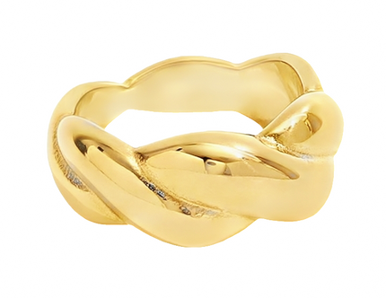 Teall Chunky Gold Rope Knot Statement Ring