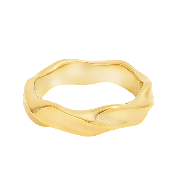 Teall Gold Simple Curved Band Ring