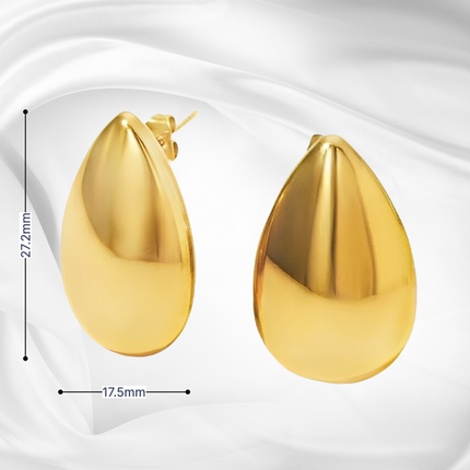 TORY - Gold Stud Tear Drop Earrings