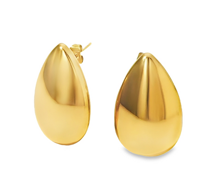 TORY - Gold Stud Tear Drop Earrings