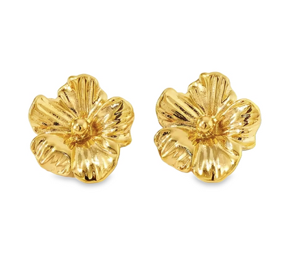 NELL Gold Flower Stud Earrings
