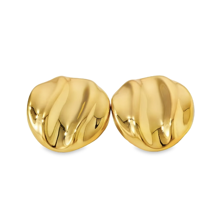 Round Textured Stud Earrings with a unique design, suitable for casual and formal wear.