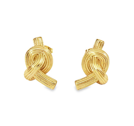 By Teall Textured Knot Studs In Gold