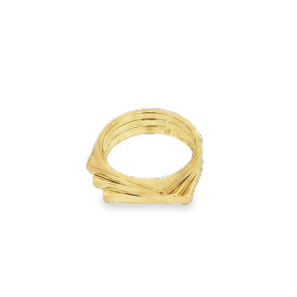 Teall gold geometric layered ring