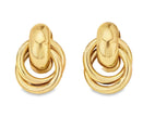 hunky statement drop studs with three interlocked circles in a Gold finish by Teall Jewellery