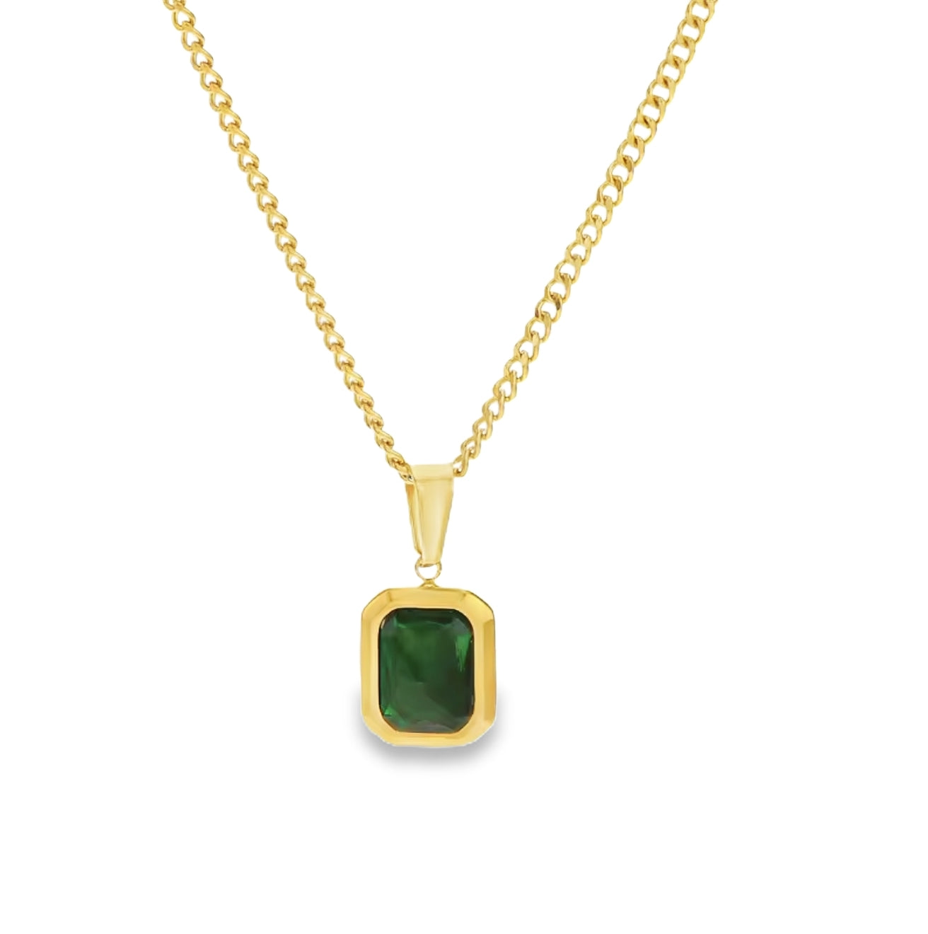 Green Gemstone Pendant Necklace by Teall