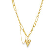 Gold Heart Pendant Chain Necklace by Teall