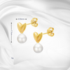 Estrella - Heart pearl stud earrings