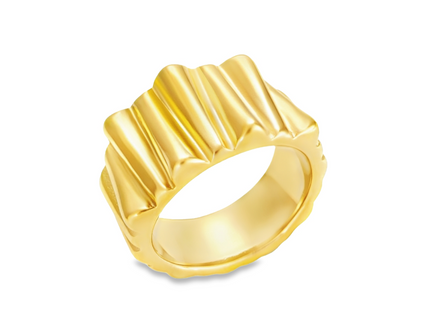 Gold Chunky Geometric Ring