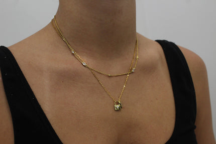 Teall Gold Necklace with Clear Stone Detailing