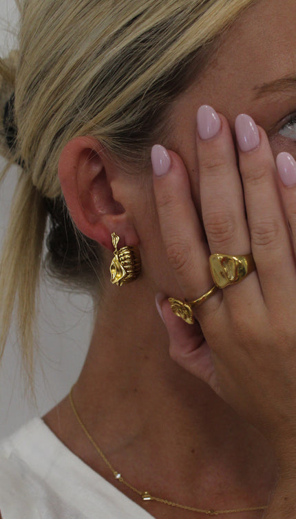 Teall Gold Statement Stud Earrings