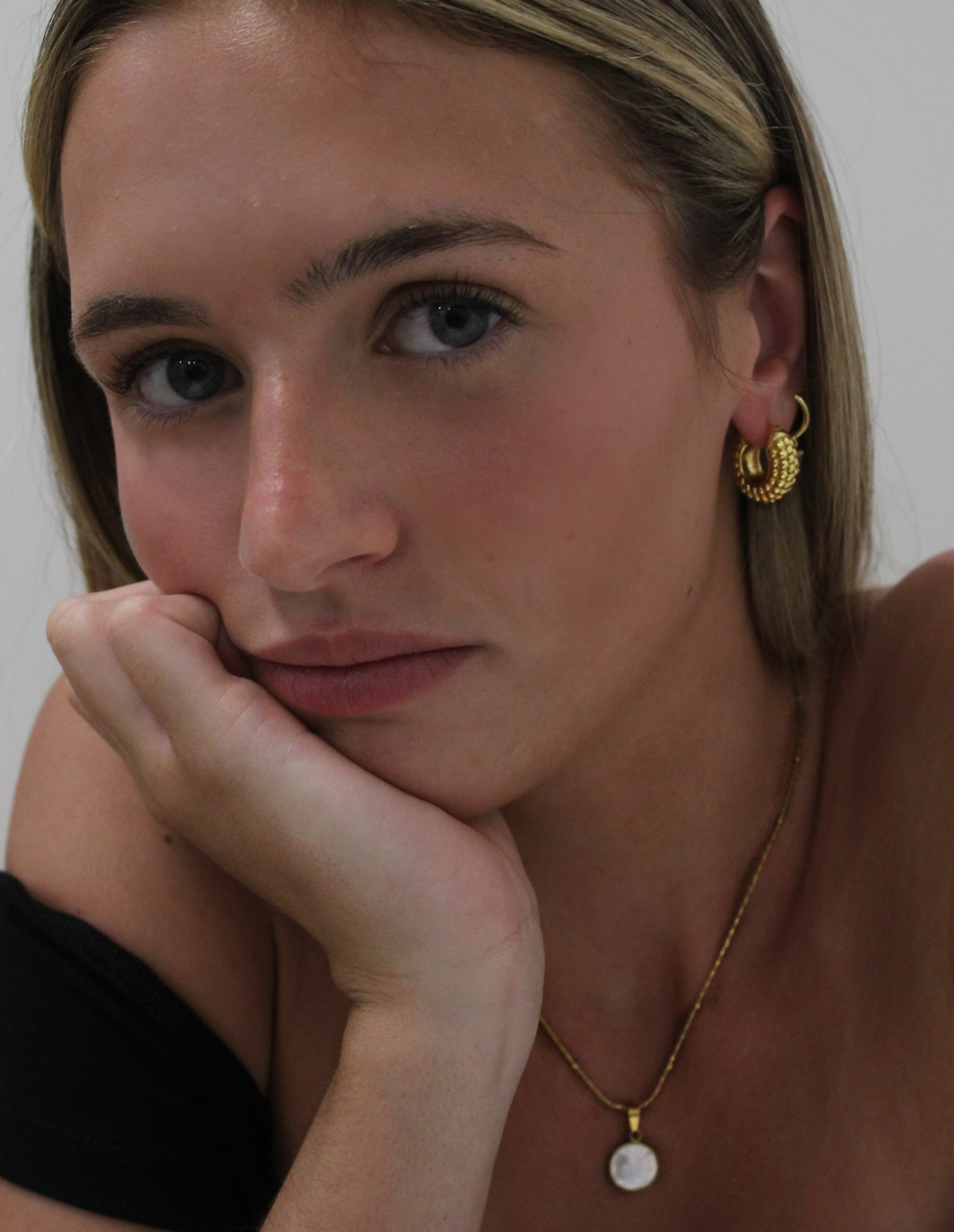 Teall Gold Bubble Hoop Earrings