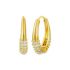 SADIE - Gold Hoop Earrings with White Gemstone Detailing
