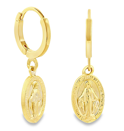 Teall Gold Hoop Pendant Earrings