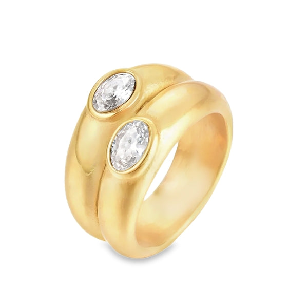 Teall Chunky Gold Dual-Layer Ring