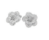 Teall Silver Flower Statement Stud Earrings 