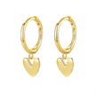 Teall Gold Hoop Earrings with a drop heart-shaped pendant, suitable for everyday wear and available at our Claremont, Perth store.