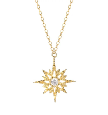 Teall 18k gold plated chain necklace with star pendant and clear stone detailing, ideal for everyday wear, available at our Claremont, Perth store.