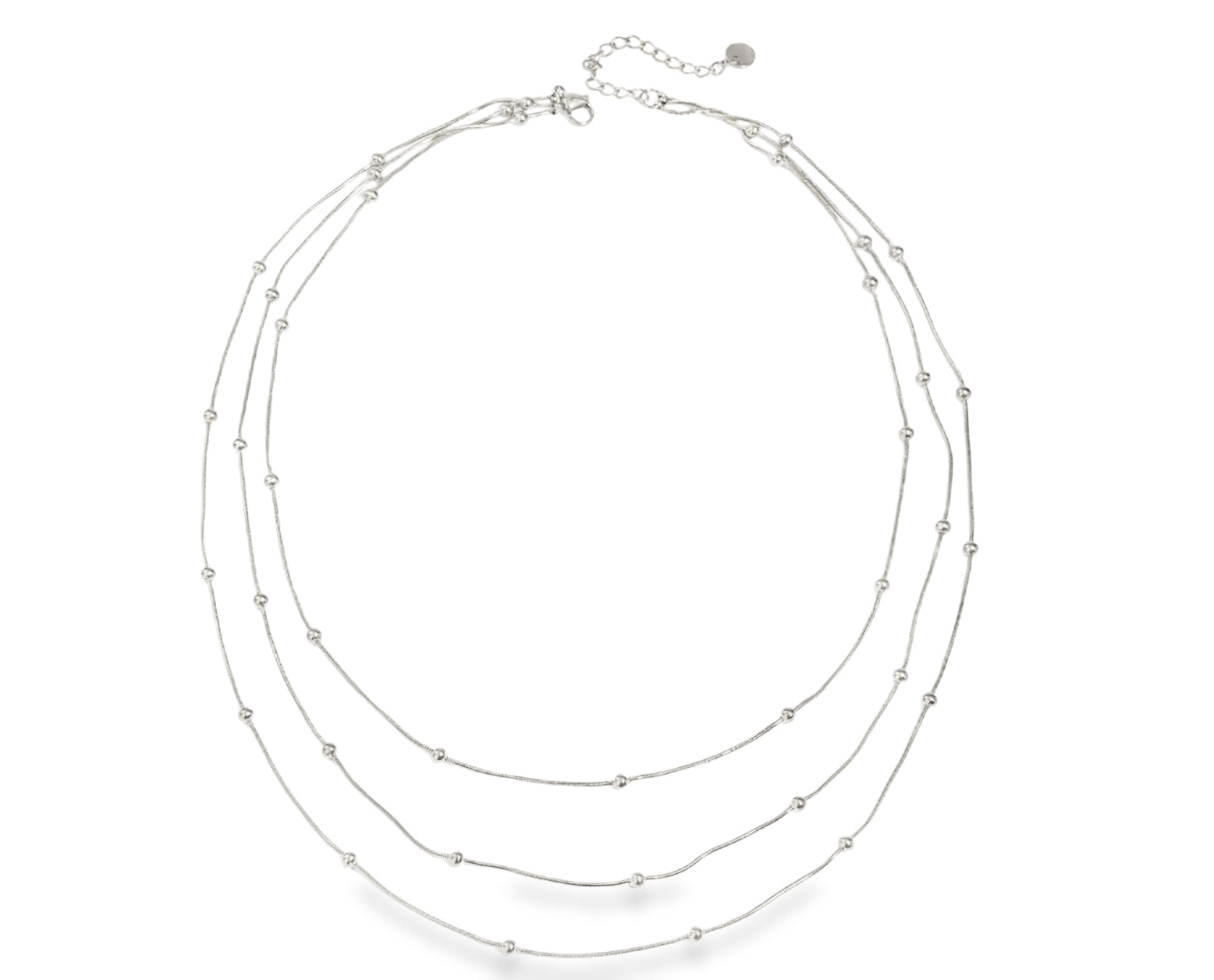 Dainty yet durable, the Ball Chain Layered Necklace by Teall is designed for effortless styling. 