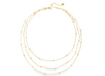 This gold dainty yet durable, the Ball Chain Layered Necklace by Teall Jewellery is designed for effortless styling 