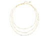 This gold dainty yet durable, the Ball Chain Layered Necklace by Teall Jewellery is designed for effortless styling 