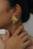 Teall Gold Textured Statement Stud Earrings